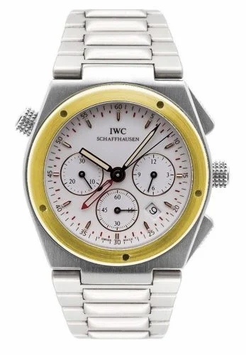 IWC Ingenieur Mecaquartz Chronograph Alarm Stainless Steel / Yellow Gold / White / Bracelet IW3805-04 (IW380504)